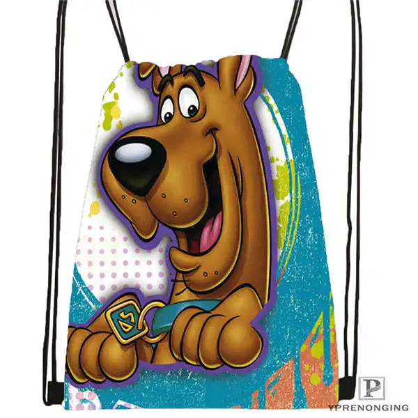 Drawstring Backpack Пользовательские HD Scooby Doo походная сумка на шнурке милый рюкзак для детей(черная спинка) 31x40 см#180531-03-64 - Цвет: Drawstring Backpack