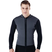 3MM Neoprene Men's Wetsuit Jacket Thickened Cold And Warm Long-Sleeve Sunscreen Snorkeling Surfing Wetsuit With Front Zipper