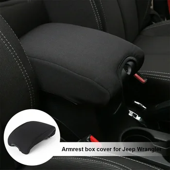 

Central Armrest Box Soft Cover Black For Jeep Wrangler JK JKU 11-17 Accessories High-quality Neoprene Weaving