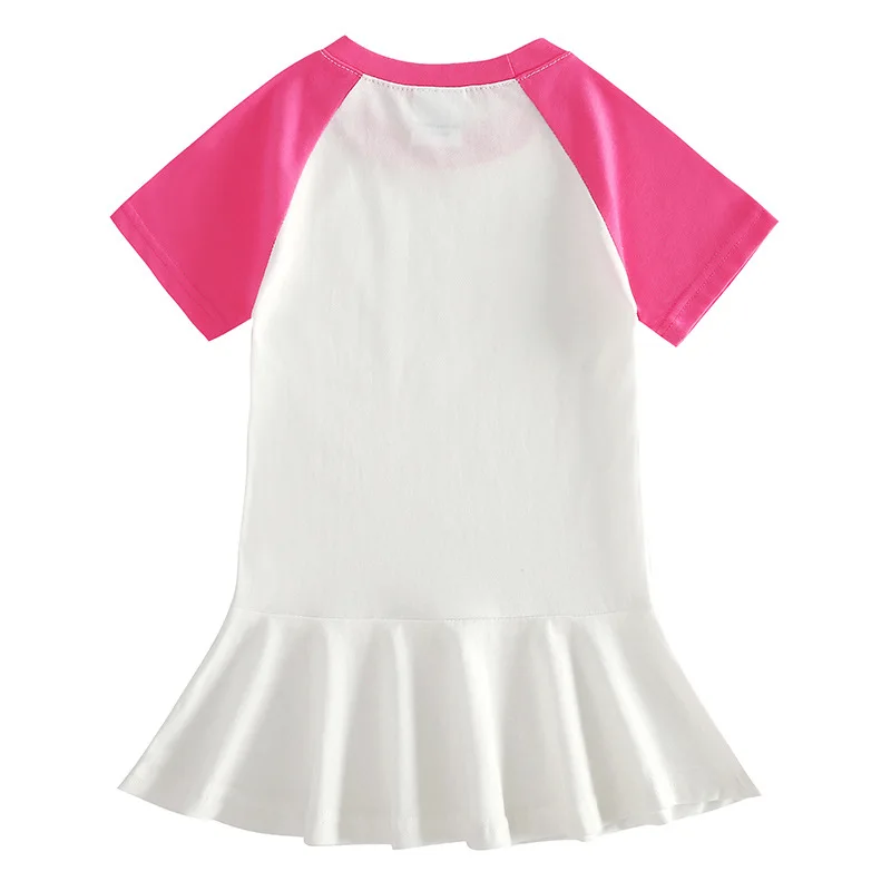 peppa pig girls half-sleeved dress baby cotton pleated princess skirt cartoon animation peripheral kids clothing