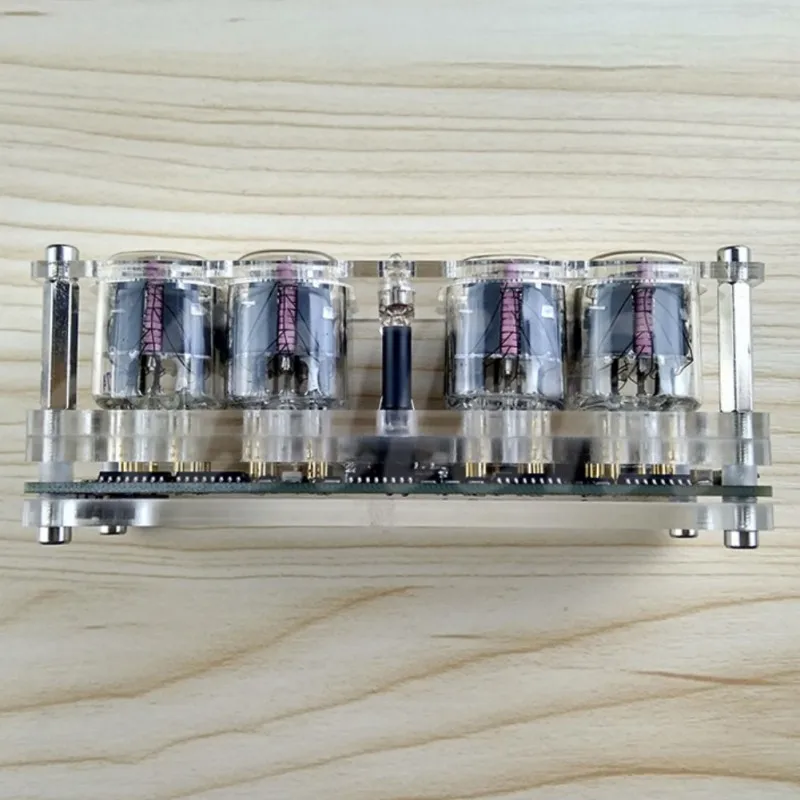 Газоразрядный индикатор часы в-12 4-разрядный свечение зеленого и синего цветов лампы Время Дисплей Ретро настольные часы