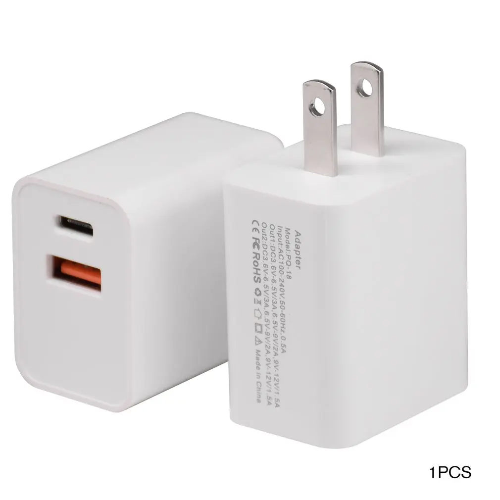 US-Fixed 18 Вт PD+ QC3.0 зарядное устройство Быстрая зарядка usb зарядная станция адаптер питания Универсальный мобильный телефон Настольный настенный дом - Цвет: US-Fixed