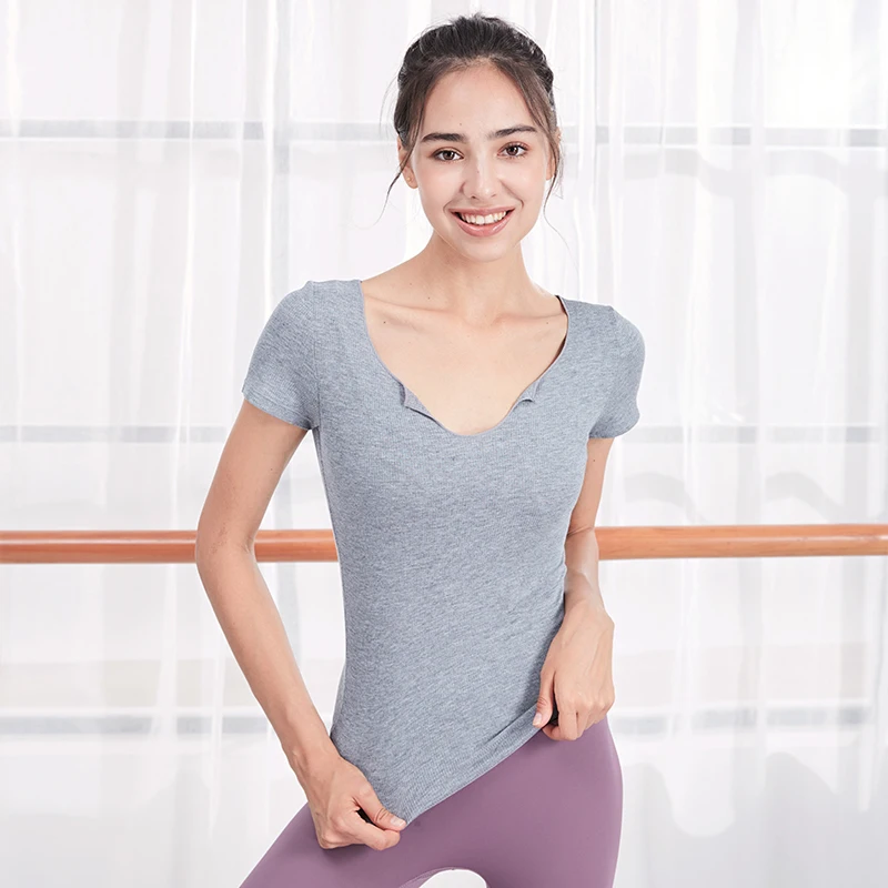 

Женские спортивные футболки для йоги с коротким рукавом, сексуальные футболки для бега, фитнеса, тренажерного зала, майки для бега, топы для ...