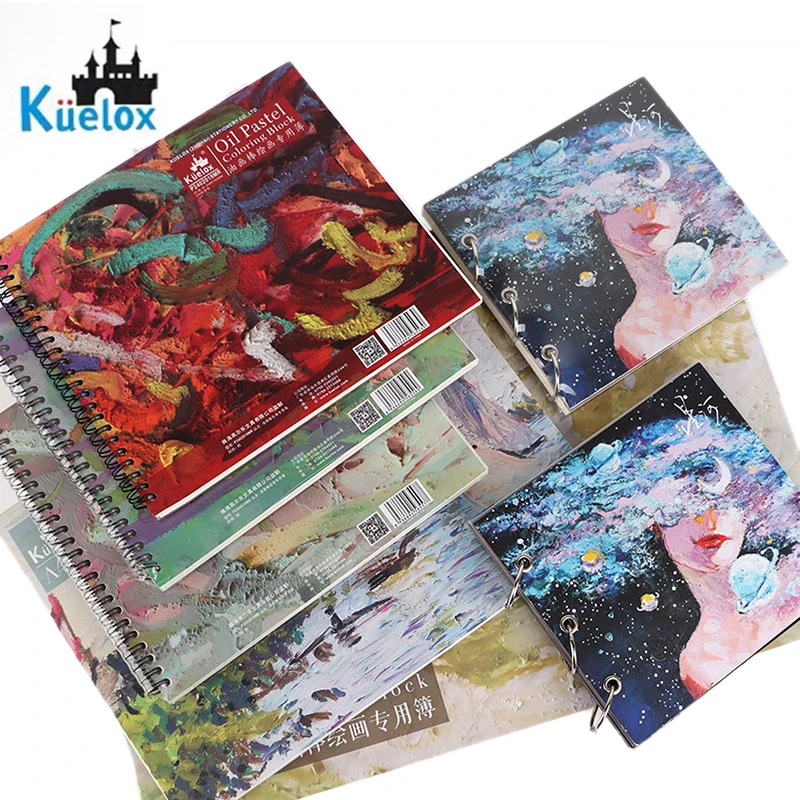 Фото Масляная пастель Kuelox, специальная книга/бумага для рисования, 20 листов 240 г/м2, базовая бумага для рисования/граффити, мелок, книжные принадлежности №2