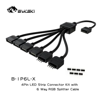 

Bykski RGB Extension Cable 6 in 1 Transfer wiring board RGB interface expansion line HUB 12V 4pin branch line B-1P6L-X