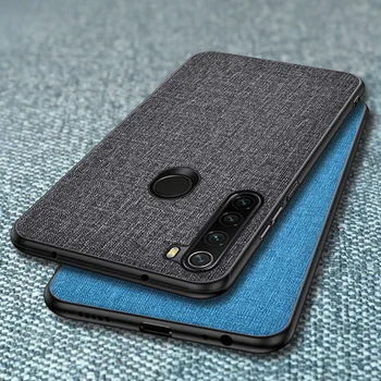 

Ikrsses For Xiaomi Redmi Note 8 Pro Luxury PU hard shell back Soft TPU Simple Cloth Case For Redmi Note 8 All-inclusive Cover