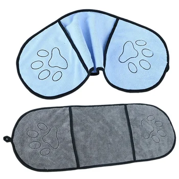 

Pet Dog Bath Towel Microfiber Ultra-Absorbent Cat Small Dogs Drying Towel Blanket with Pocket for Large Dogs Bathrobe
