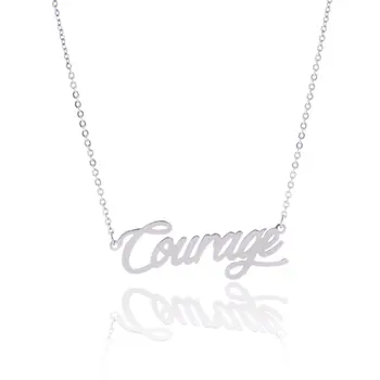 

New Fashion Simple Silver Color Personalized Name Stainless Steel Customized Metal Cut Necklaces Custom Collares Hombre Femme