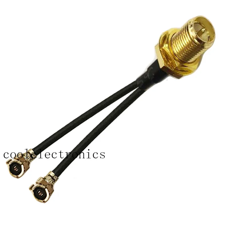 10 шт. 1 13 RP-SMA женский штыря и 2 IPX U.fl IPEX RF мм Y сплиттер помощью соединительного