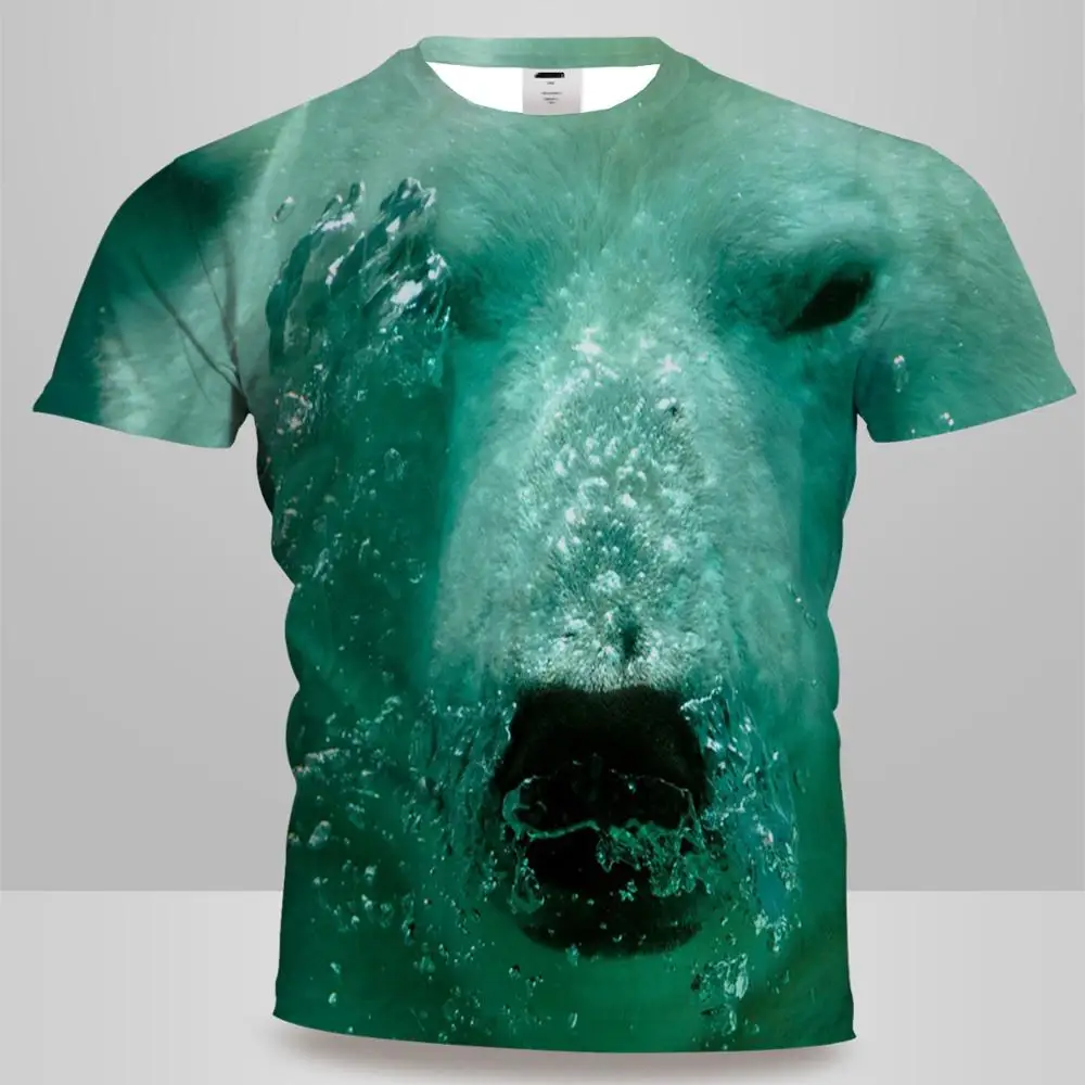 

UNEY Polar Bear T-Shirt Short Sleeve Water Bear Tops Tees 3D Pattern Shirt Men/Woman Shirt Round neck EU/US Size Unisex Tees