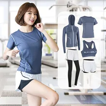 Женский спортивный костюм спортивная одежда большого размера быстросохнущая профессиональная одежда для бега йоги 5 шт./компл. наборы для занятий спортом на открытом воздухе