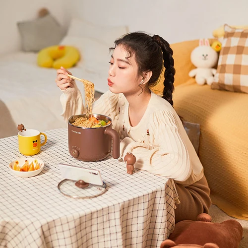 미니 전기 멀티 쿠커, 휴대용 전기 전골 요리 기계, 전기 노란색 샐리 브라운 냄비, 주양 조영, 220V 5