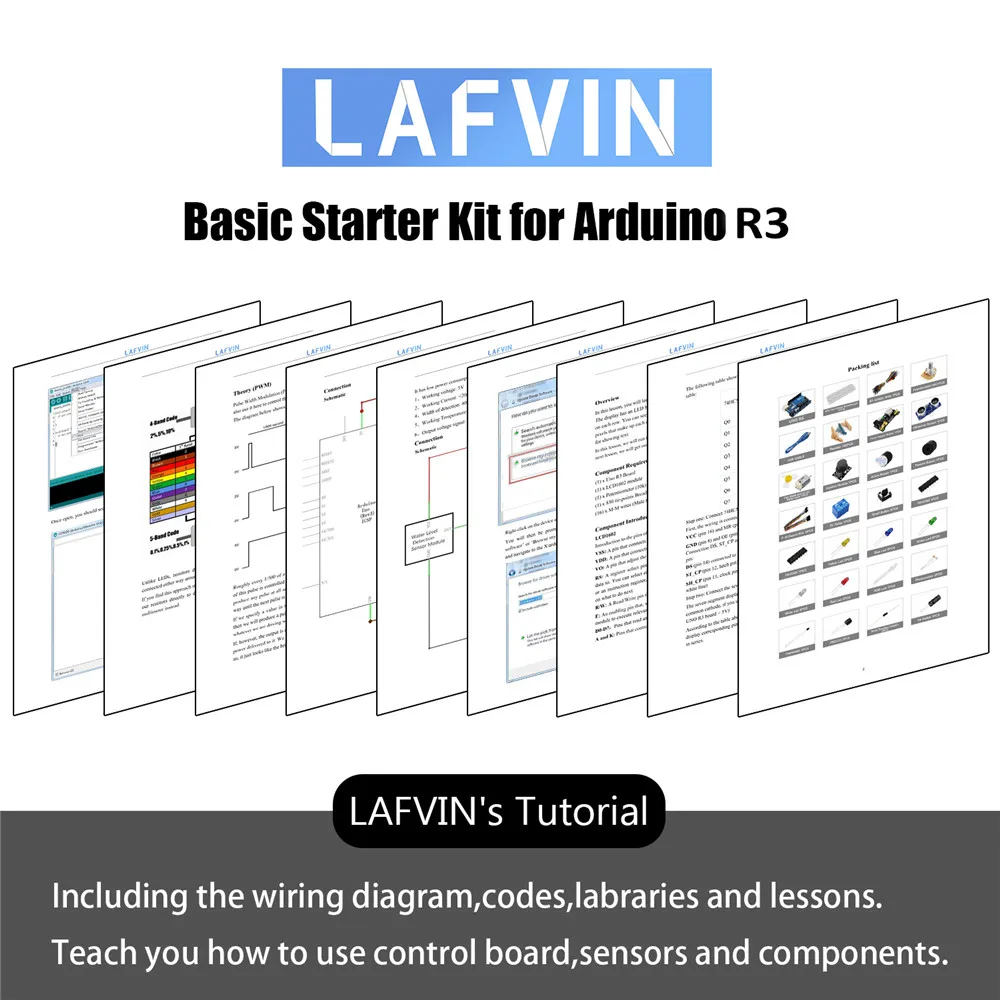 LAFVIN базовый стартовый комплект/обучающий комплект включает плату R3 LCD1602 IIC с