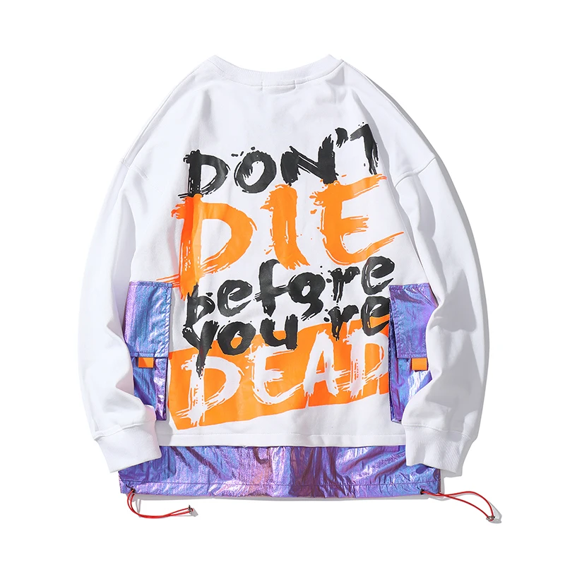 Sudaderas Горячая Moletom High Street Хип Хоп странные вещи мужские толстовки уличная свободная толстовка с большим карманом и принтом Harajuku