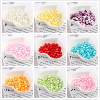 

New36-500Pieces 3/4/5/6/8mm Color Straight Hole Imitation Pearl DIY Hand-beaded Beads Material Necklace Bag Bracelet Accessories