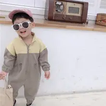 Новинка года; Стильные комбинезоны в стиле пэчворк для девочек и мальчиков; осенние модные детские длинные штаны; HW740