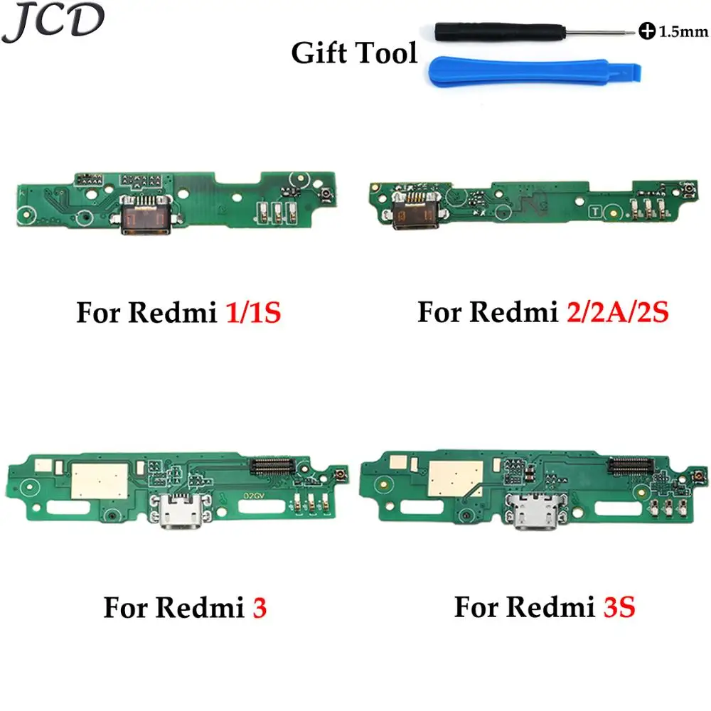 

JCD For Xiaomi Redmi 1 1S /Redmi 2 2A 2S/Redmi 3/Redmi 3S Microphone Module USB Charging Port Board Flex Cable Parts +Tool