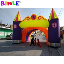 Arche de château gonflable, arc d'entrée, Tunnel arc en ciel pour la publicité extérieure