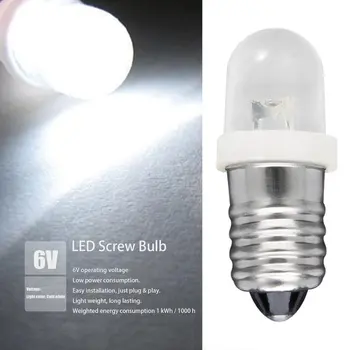 

E10 LED Screw Base Indicator Bulb Cold White 6V DC Illumination Lamp Light Low Power Consumption Cold White Light Bulb