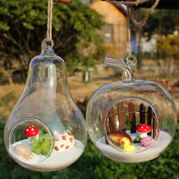 

Free Shipping 8pcs/pack Apple Pear Shaped Hanging Terrarium Vase Home Decorative Handmade Wedding Friend Gift China Supplier