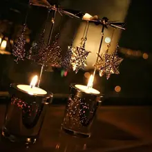 Звездчатый Кап-вращающийся карусель поворотный Свечи Tealight металлическая стойка держатель