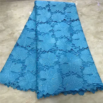 

Hot Sale French Lace Fabrics 2019 African Lace Material Embroidery Nigerian stones Lace Fabric High Quality Lace For Party