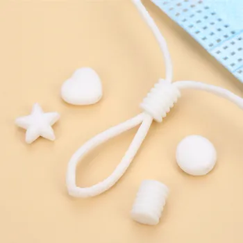 

100pcs Adjustable mask Silicone Cord Locks Non Slip Stopper Colorful Elastic Band Lanyard Buckle Drawstrings Toggles Accessories