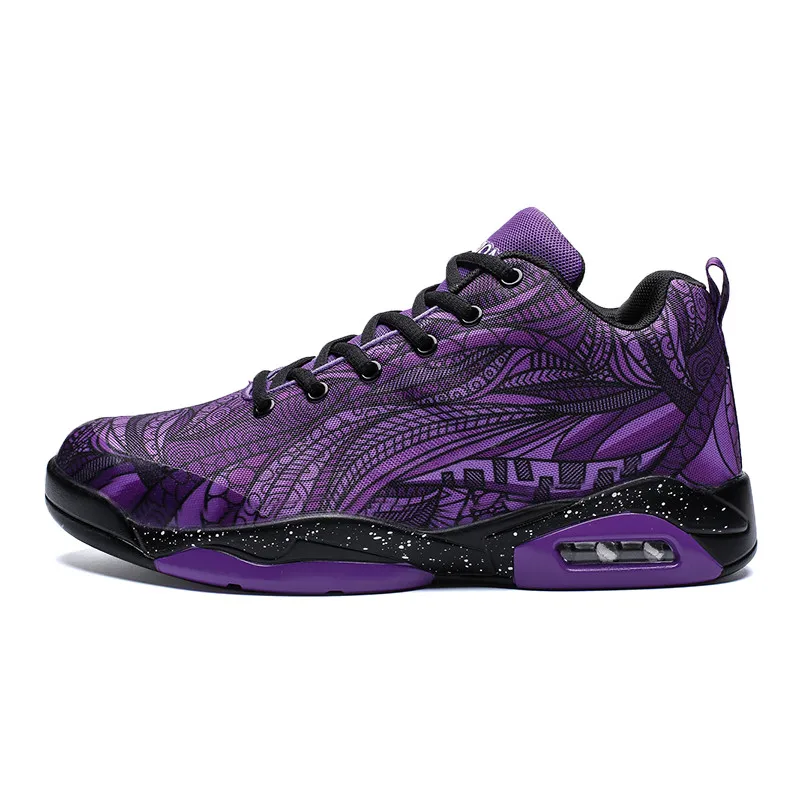 Модный светильник, баскетбольные кроссовки 46 больших размеров, мужская обувь 47, удобные кроссовки для пар - Цвет: purple