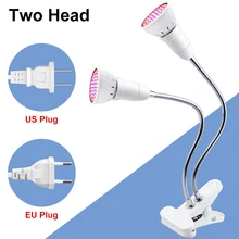 Светодиодный светильник Cultivo с 2 головками, светодиодный светильник для выращивания растений, светильник с зажимом для выращивания растений, для помещений, 3W, 5 Вт, 7 Вт, 15 Вт, 20 Вт, для комнатных цветочных семян, коробка для выращивания растений