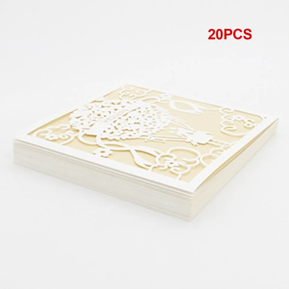  20PCS/SET Beautiful Luxurious Wedding Decoration Supplies Hollow Out Lace Engagement Wedding Party  - 4.00049E+12