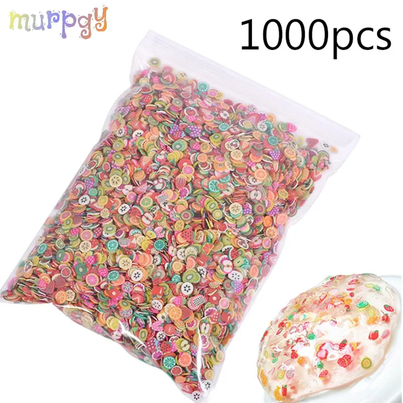 

1000pcs Additives For Slimes Filler Addition Soft Fruit Slices Charm For Slime Fluffy Lizun DIY Nail Mobile Accessories Kits Set