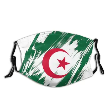 

Algeria Republique Algerienne Unisex Washable Face Mouth Mask Pattern Anti Haze Protection Mask Respirator with Filters