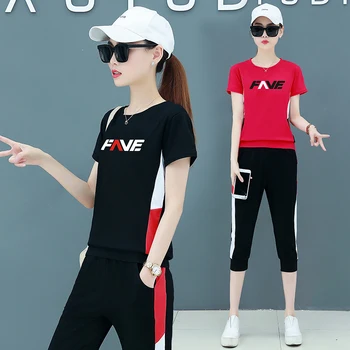 

korean style summer clothes for women 2020 2 piece set womens ladies tracksuit set two piece pants set women lounge wear