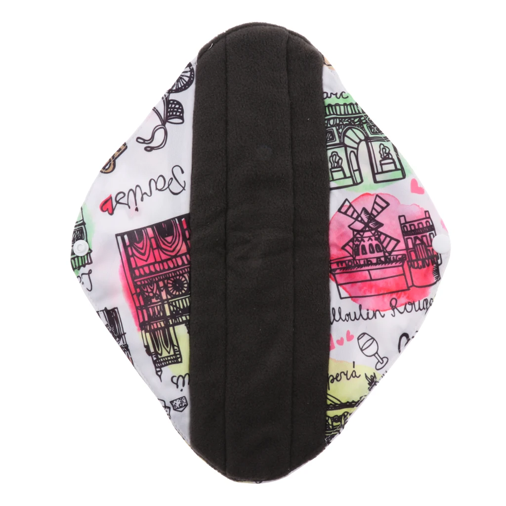 Charcoal Bamboo Fiber Washable Menstrual Sanitary Maternity Pad for Female Bamboo Charcoal Cloth Sanitary Pad Reusable Panty Pad