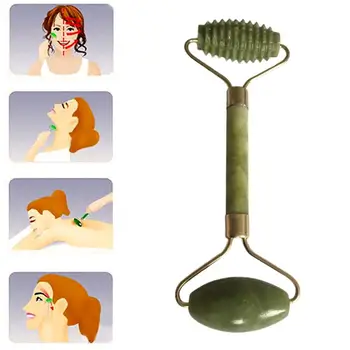 

1pc Jade Face Slimming Body Head Neck Massage Tools Nature Face Slimming Tools Portable Double Head Facial Slim Massage Roller