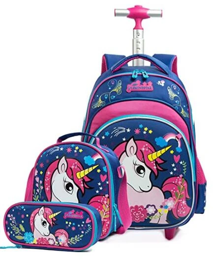 Mochila escolar ruedas para niño y niña, bolsa de equipaje con ruedas, 3 piezas|Mochilas - AliExpress