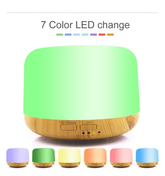 

Hot Selling Remote Control Aroma Diffuser Wood Grain Humidifier Colorful Night Light Essential Oil Diffuser Cylindrical 300ml Hu