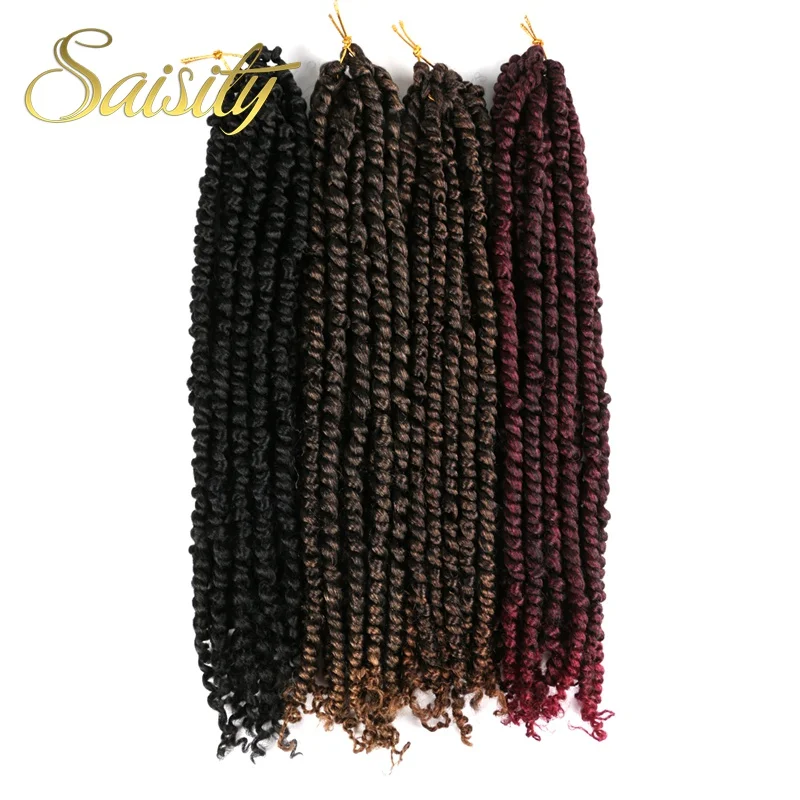 Saisity18inch Ombre Bomb Twist Pre Looped Braid Crochet Braiding
