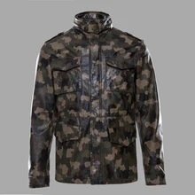 Мужское армейское пальто из натуральной кожи, камуфляжная куртка M65, верхняя одежда из воловьей кожи, кожаная мужская куртка для мотоциклистов