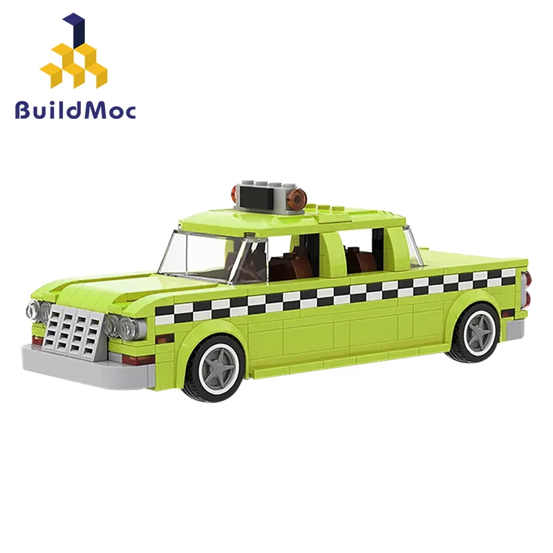 Технический автомобиль BuildMoc такси-водитель проверка марафона строительные