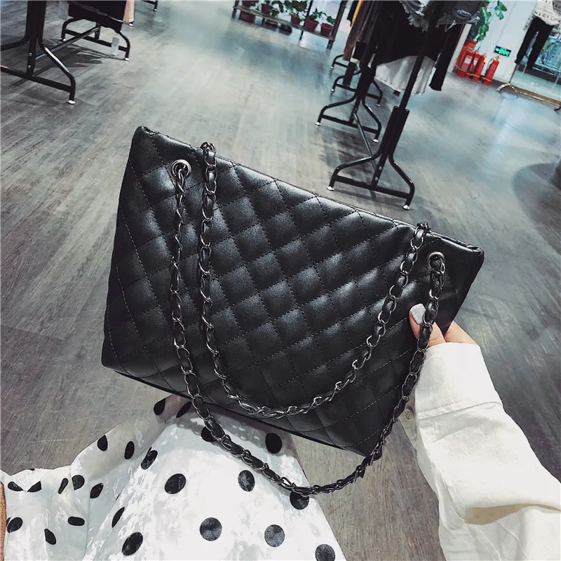 

Big Bag Women's 2019 New Style Fashion Korean-style Large-Volume Single-shoulder Bag for Women Autumn And Winter Versatile Rhomb