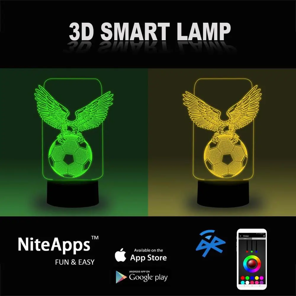 NiteApps 3D орел и футбол ночник настольная Иллюзия Украшение лампы подарок на день