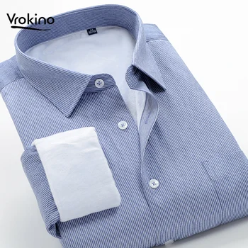 

Increase Size 6XL 7XL 8XL 9XL 10XL Men's Warm Shirt Business Casual Loose Plus Velvet Shirt Flannel Shirt Male