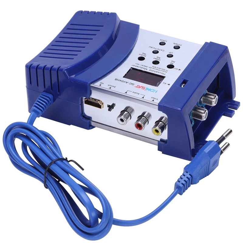 HDMI Modulator AV To RF Converter VHF UHF PAL with CATV TV Audio Subcarrier Mode for Hotel TV System EU Plug
