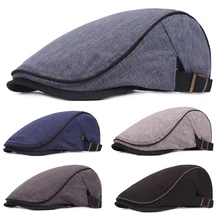 Мужская классическая Кепка береты черный край шапки лен хлопок открытый кэжуал Newsboy Кепка
