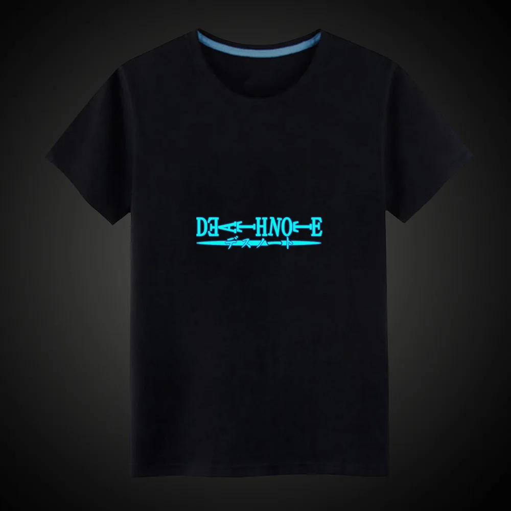 New Cartoon Anime Death Note Luminous Kids T-Shirts Boy Girls Fluorescent Short Sleeves T shirt Baby Cotton Tops Ves