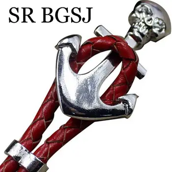 

Free Shipping 5Sets Jewelry Making Accessories DIY Skull Anchor Hook Leather Connector Findings Punk Clasp