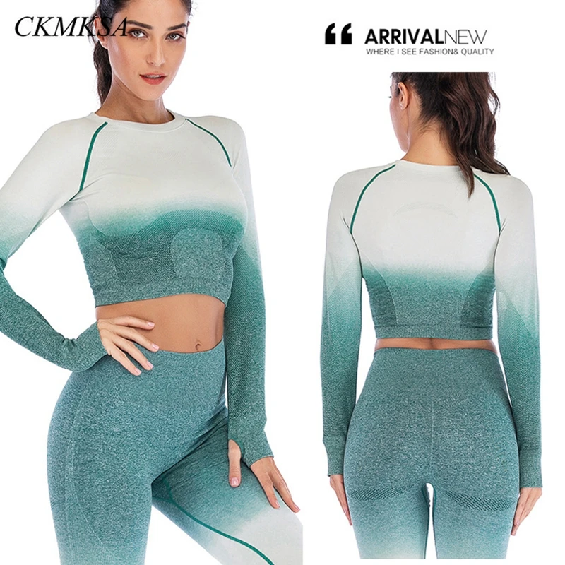 

Yoga clothing 2019 Female Sport Top Jersey Woman T-shirt Crop Top Gym Fitness Sport Long Sleeve Vest Running Training ClothesXL