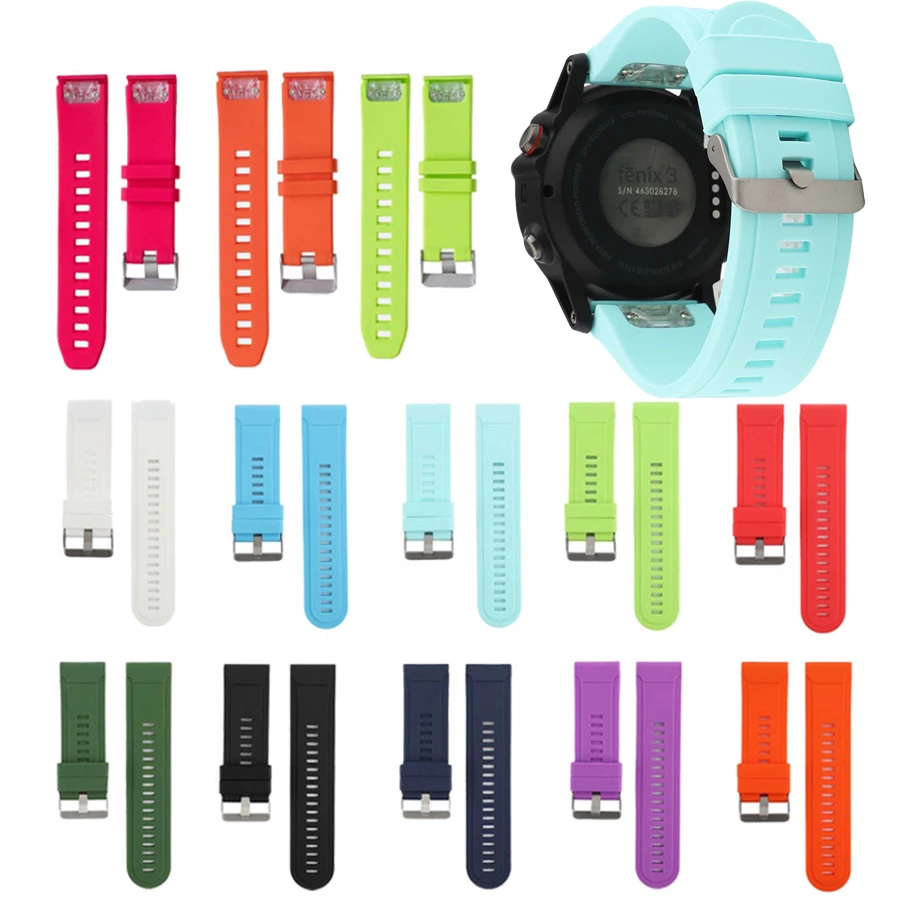Мягкий силиконовый ремешок для часов 26 мм/22 мм/20 мм Garmin Fenix 5S 5X5 plus S60 Quick Release Easyfit |