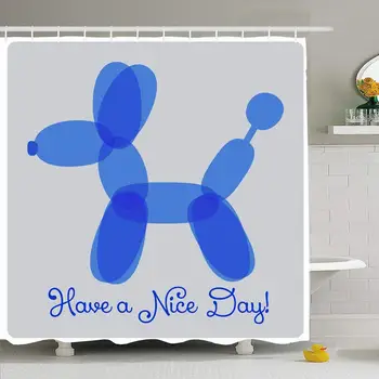 

Shower Curtain Set with Hooks 72x78 Paper Have Happy Nice Birthday Day Decoration Funny Sincere Poodle Wish Cute Abstract Text